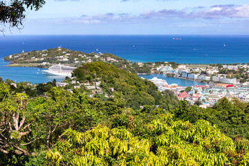 Castries, Saint Lucia, West Indies - View to the city and the harbor