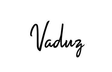 Vaduz capital word city typography hand written text modern calligraphy lettering