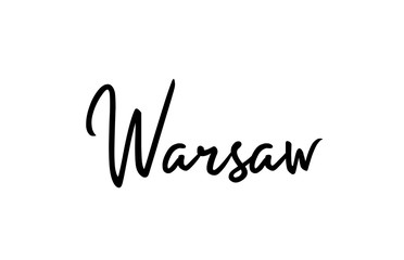 Fototapeta na wymiar Warsaw capital word city typography hand written text modern calligraphy lettering