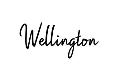 Wellington capital word city typography hand written text modern calligraphy lettering