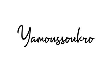 Fototapeta premium Yamoussoukro capital word city typography hand written text modern calligraphy lettering