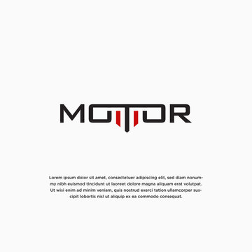Simple and unique word mark motor idea logo design template vector illustration