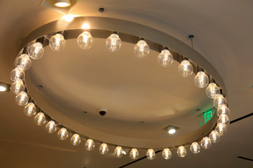 Circular chandelier indoors