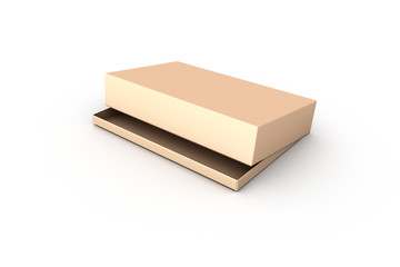 Box Mockup with Golden Yellow Color on White