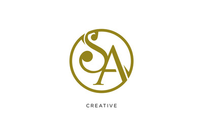 sa logo luxury design vector icon