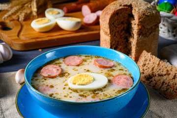 Easter in Polish: sour flour soup for Easter breakfast (Żurek)