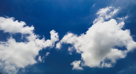 Beautiful view of white clouds and blue sky