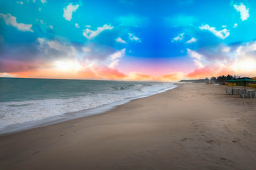 beautiful blue sky at sunset at Siri Marataízes ES beach