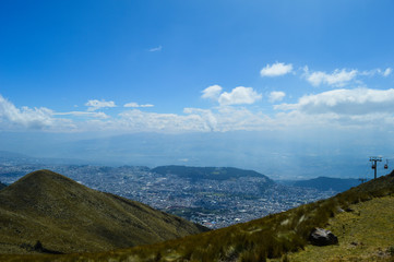 Panoramic of quito, ecuador, from the belvedere at the top of the cable car