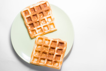 fresh baking of waffles
