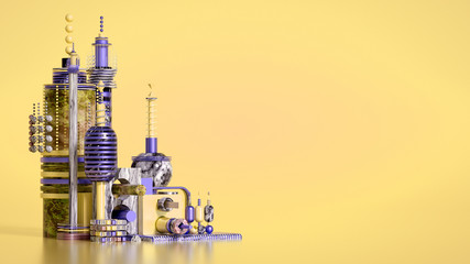 Obraz premium Modern minimalism futuristic background with cubes and balls. 3d illustration, 3d rendering.