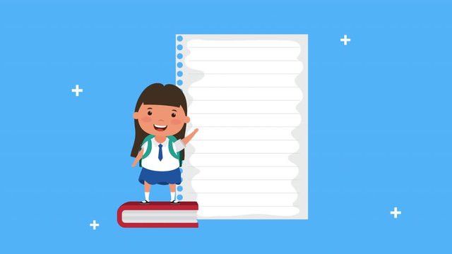back to school season with girl and books - Powered by Adobe
