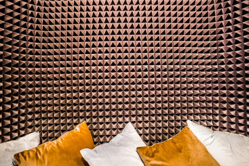 Acoustic foam for the studio. Textural background.