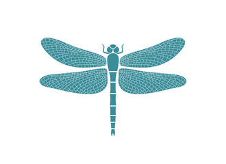 Dragonfly logo. Isolated dragonfly on white background