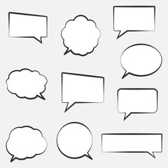 Set blank empty speech bubbles vector icon illustration isolated