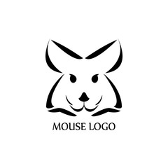 Mouse Logo Design Template. Vector Illustration Isolated on the white background