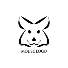 Mouse Logo Design Template. Vector Illustration Isolated on the white background