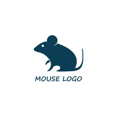 Mouse Logo Design Template. Vector Illustration Isolated on the white background