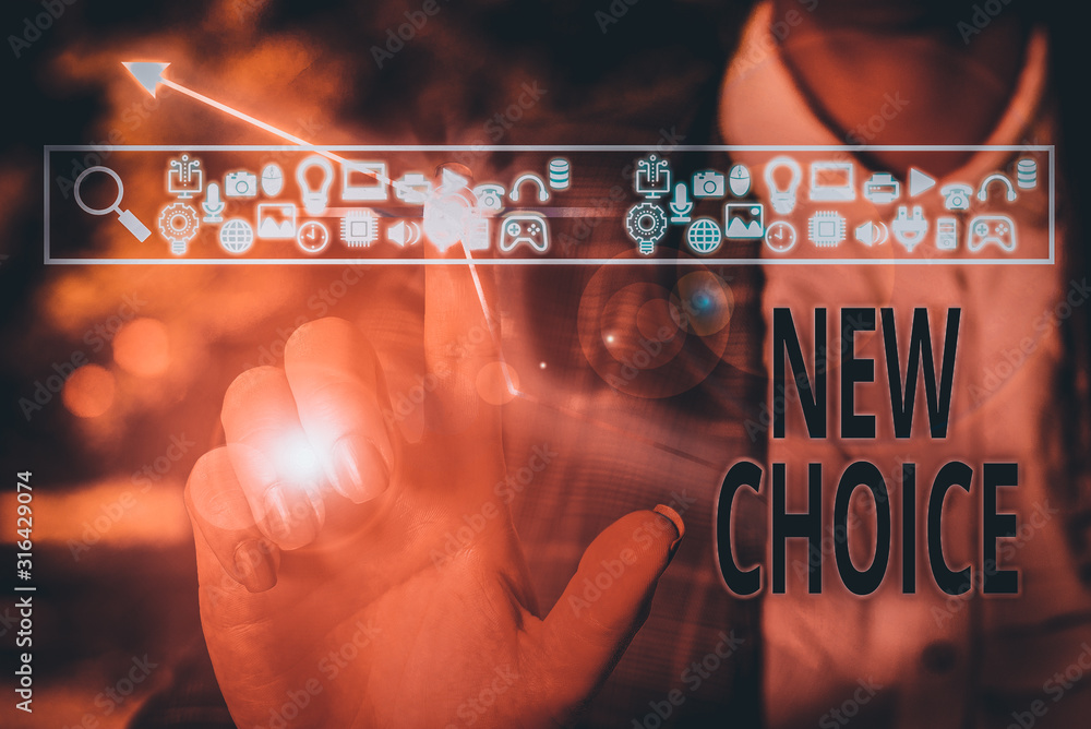 Poster conceptual hand writing showing new choice. concept meaning having lot of options and adding another