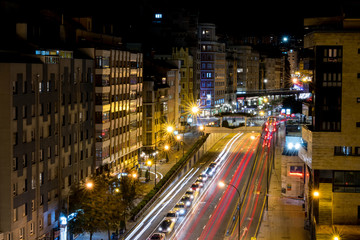 Fototapeta na wymiar Long exposure photo of a Spanish city
