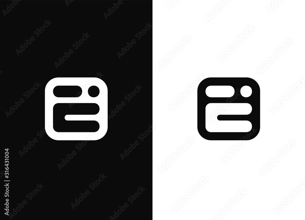 Canvas Prints initial letter e logo design template elements