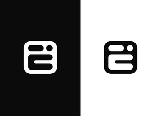 Initial letter E logo design template elements