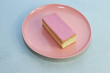 Delicious Dutch pastry called tompouce.