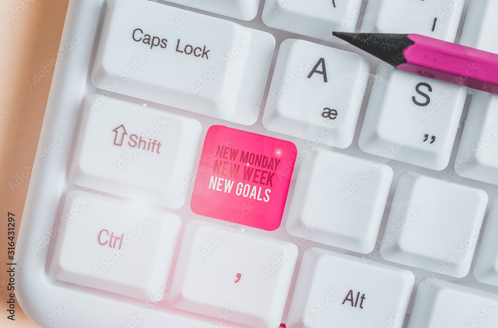 Poster text sign showing new monday new week new goals. business photo text be positive every start of the 