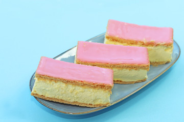 Delicious Dutch pastry called tompouce.