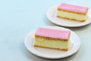 Delicious Dutch pastry called tompouce.