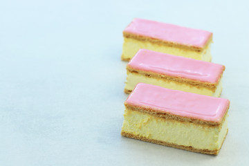 Delicious Dutch pastry called tompouce.