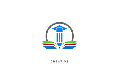 pen book abstract logo education design