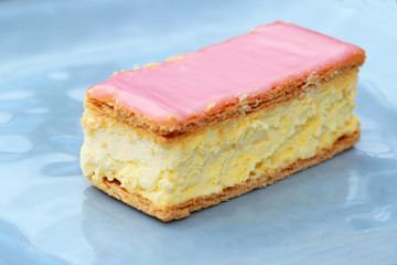 Delicious Dutch pastry called tompouce.