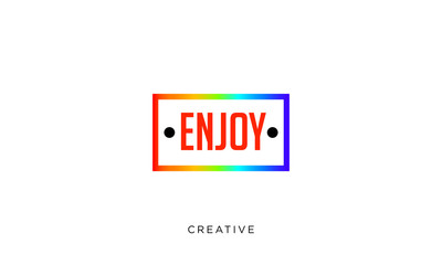 enjoy text logo design