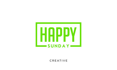 happy sunday text logo design