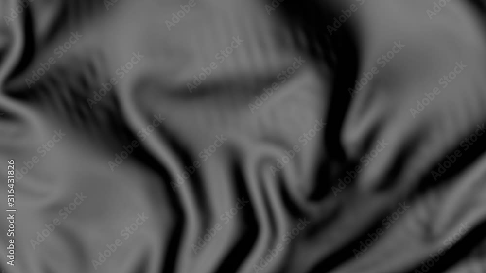 Aufkleber black glossy surface is deformed by waves. abstract animation. 3d render