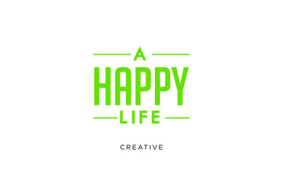 happy life text vector design