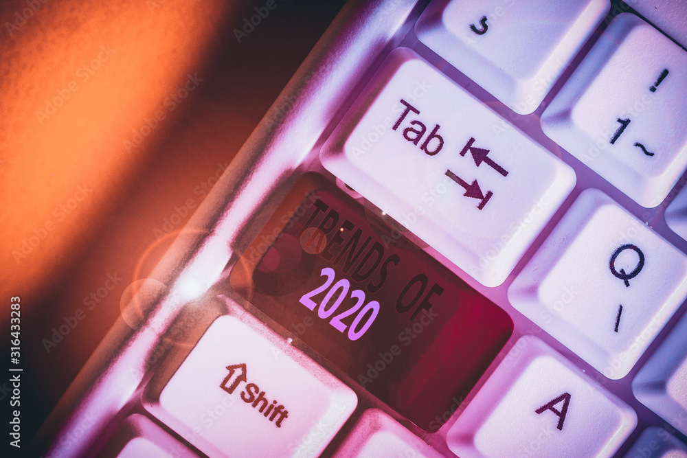 Aufkleber handwriting text trends of 2020. conceptual photo things that is famous for short period of time in 