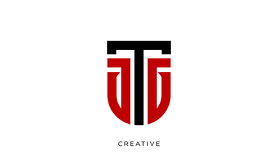 tg shield logo design icon vector