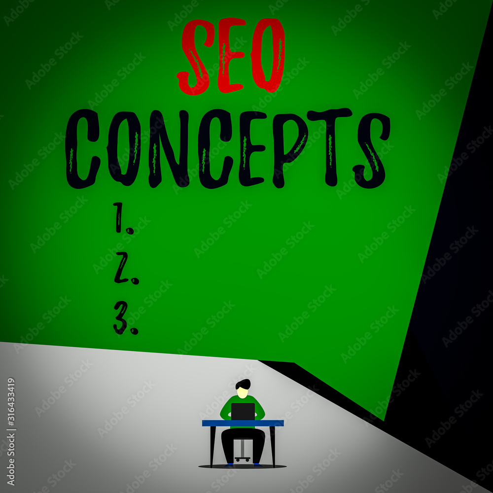 Poster handwriting text seo concepts. conceptual photo a process of increasing the quality of website traff