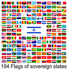 Israel, collection of vector images of flags of the world
