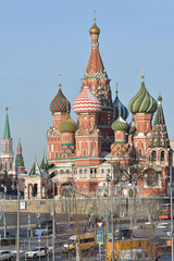 Fototapeta premium St. Basil's Cathedral in winter Moscow.