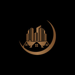 Creative abstract Real estate golden logo design