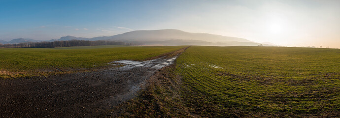 Panorama of National park Hostyn Hills (Hostynske vrchy), Bystrice pod Hostynem, Moravia, Czech...