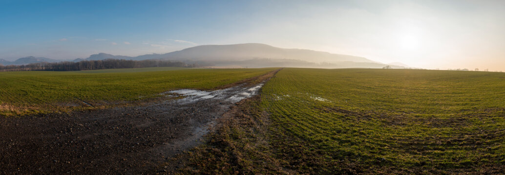 Panorama of National park Hostyn Hills (Hostynske vrchy), Bystrice pod Hostynem, Moravia, Czech Republic