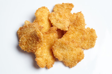 chicken nuggets on the white background