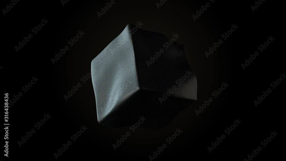 Poster abstract 3d render of deformed geometry. golden pattern. modern element. loopable animation.
