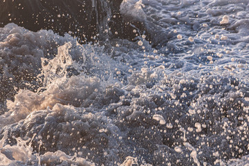 Waves of the sea, beach in Sintra, Portugal