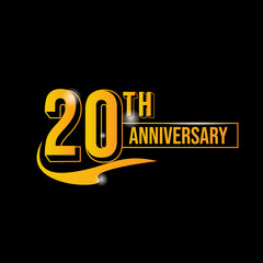 Golden anniversary 20th celebration business logo