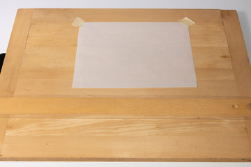 Dradting Board, T-Square and Vellium taped to board, add your drawing